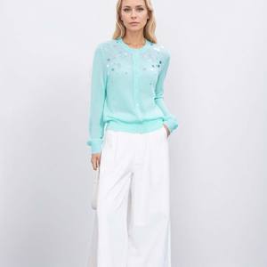 Service personnalisé Cardigans pour femmes en alpaga/laine <span class=keywords><strong>Pull</strong></span> en tricot de luxe respirant et brillant pour femmes avec paillettes - Product Image 6