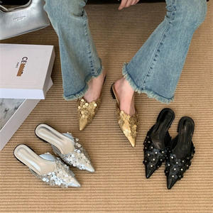 Mules slingback à bout fermé et talons hauts pour femme – Chaussures élégantes à enfiler pour l'été, parfaites pour les soirées et événements - Product Image 1