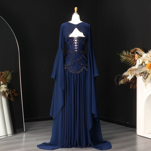 <span class=keywords><strong>Vestido</strong></span> de Noche <span class=keywords><strong>Azul</strong></span> <span class=keywords><strong>Marino</strong></span> Sharon Said SS286 con Perlas de Lujo y Borlas, con Abrigo Fluido, <span class=keywords><strong>Vestido</strong></span> de Compromiso Estilo Dubái para Mujer, para Bodas y Fiestas - Product Image 5