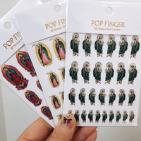 Qianya 2025 jésus dieu amour ange nail art autocollants vierge marie ongle charme décalcomanie ailes san judas ongle autocollant
