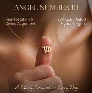 Collar con Número de Ángel 11:11 en Oro de 18k, Colgante con Número de Ángel <span class=keywords><strong>1111</strong></span>, Collar con Número de la Suerte, Regalo para Ella - Product Image 1