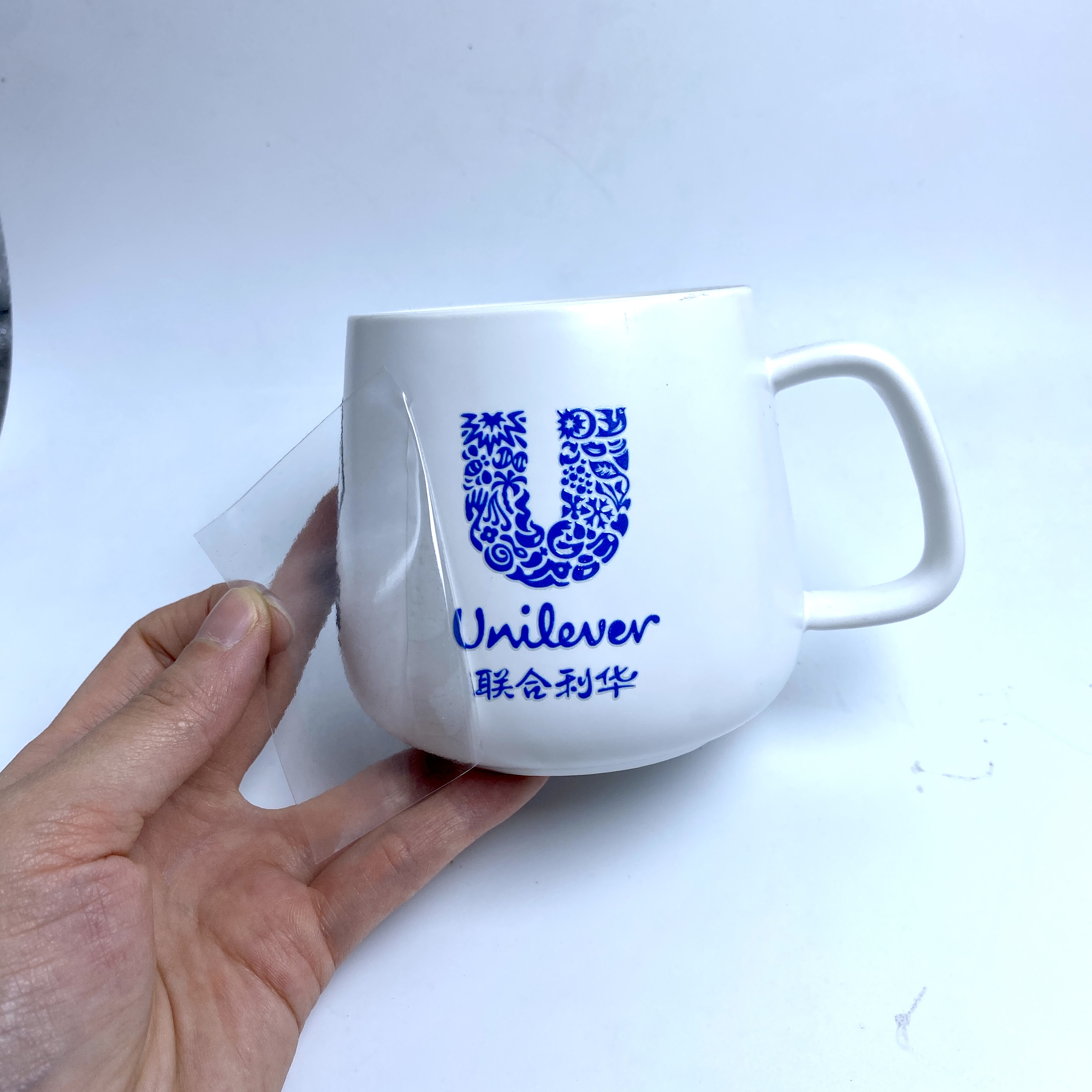 Custom Printed Self Adhesive UV Transfer Stickers with Peel-Off Film Gold Stamping for Irregular Shape Smooth-Surface Containers