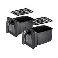 Friteuse à air Anbolife 10L à double panier (5L+5L), commande tactile numérique, cuisson synchronisée pour deux paniers séparés ETL/CE/CB OEM
