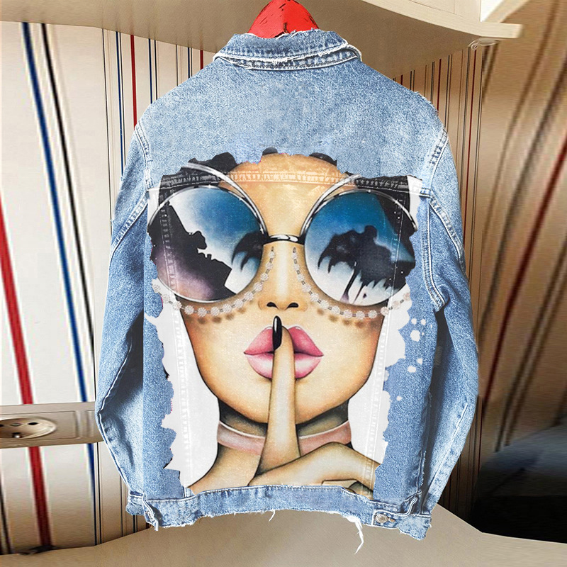 Best Selling Shop High-Quality Graffiti Jean Jackets for Men Women