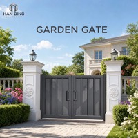 Puerta de Jardín de Aluminio con Juego de Postes, Kit Completo, Control Remoto, Deslizamiento Automático, Recubrimiento en Polvo, Impermeable, Fábrica OEM ODM