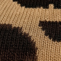 Cardigan en tricot à col cranté pour homme, motif léopard kaki, manches courtes, polyester, style décontracté urbain, printemps-été, personnalisable OEM & ODM