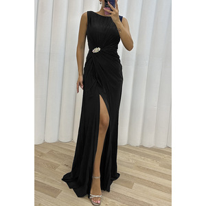Nuovo Abito Casual Plissettato con Spacco Senza Maniche Moda Serale per Donne - Product Image 5