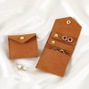 Custom logo Luxury <b>Envelope</b> Flap Velvet <b>Gift</b> Pouches Microfiber Suede Jewelry Packaging Bag with Snap ForJewelry Display - Product Image 3