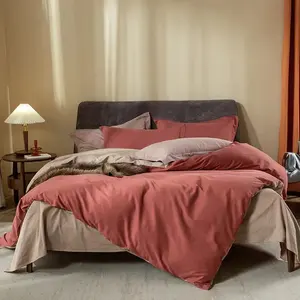 Di lusso biancheria da letto traspirante 300tc cotone egiziano biancheria da letto copripiumino Set morbido setoso tessuto di raso di cotone Set di lenzuola