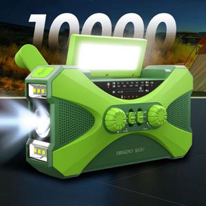 Batterie externe solaire et radio à manivelle 10000 mAh pour la prévention des catastrophes, étanche, avec lampe de poche - Product Image 3
