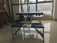 Table de pique-nique de camping ensembles valise pliable rectangulaire en aluminium avec banc table en plastique
