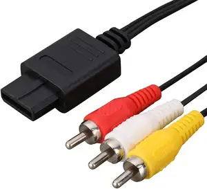 1.8米/6英尺N64影音电缆音频视频电缆N64 RCA复合线N64 NGC SNES影音电缆