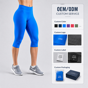 <b>Women</b> <b>Capri</b> Yoga <b>Pants</b> High Waist Compression Leggings Squat Proof Impact Support for High Intensity Gym Running Training - Product Image 1