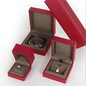 Kotak dan perhiasan kardus perhiasan merah perhiasan cincin mewah kotak kertas perhiasan kemasan kalung - Product Image 3