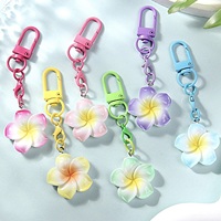Gantungan kunci mobil, gantungan kunci mobil Aksesori dekoratif Resin bunga transparan warna-warni