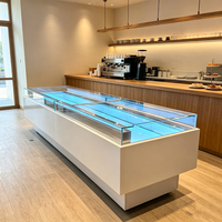 Vitrine de présentation de pâtisseries OEM/ODM de comptoir, R290, avec cadre en acier galvanisé, pour magasins commerciaux de chocolats, sushis et desserts