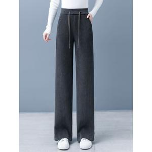 Nuovi Pantaloni in Velluto a Coste a Vita Alta, Stile Coreano, Eleganti e Snellenti, per Donna, Primavera-Estate - Product Image 5