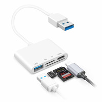Buena venta 4-en-1 Adaptador OTG para conexión de cámara CF/ XD/ SD/ TF Lector de tarjetas de memoria y transferencia de computadoras externas