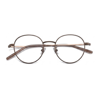 Gafas de Titanio de Alta Calidad, Monturas Ópticas Ligeras para Negocios, Lectura, Unisex, Redondas, para Hombre y Mujer