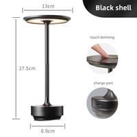 Lámpara Táctil USB LED de 5W, Regulable, Moderna, Portátil, Recargable, para Mesa de Comedor, Bar, Ambiente, Inalámbrica con Batería