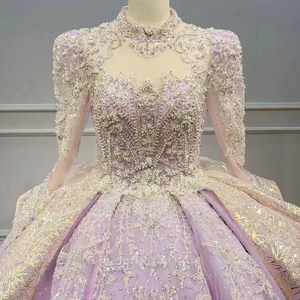 Robe de bal vintage rose princesse, robes de débutante, robe de princesse à manches longues pour Sweet 16, Wn031 - Product Image 1