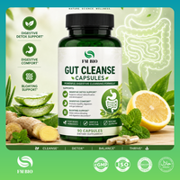 Capsules de nettoyage intestinal à base de plantes, fabrication OEM ODM en Chine, détox digestive, bien-être intestinal quotidien, complément alimentaire à étiquette privée
