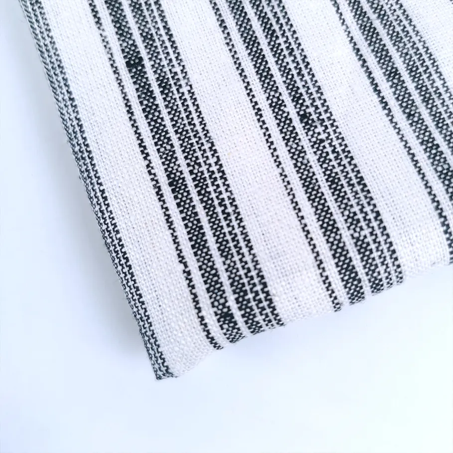manufacturer eco-friendly yarn dyed stripe home textile fabrics for clothing cotton linen fabric