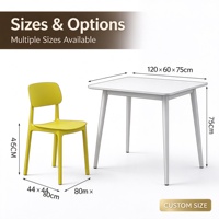 Chaise d'extérieur en PP robuste empilable, résistante aux intempéries et aux UV, inaltérable, pour jardin et balcon, OEM ODM