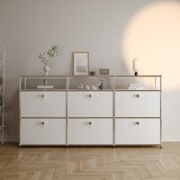 Meuble modulaire de style vintage et européen en acier inoxydable, buffet multifonction avec 5+ tiroirs, meubles pour la maison