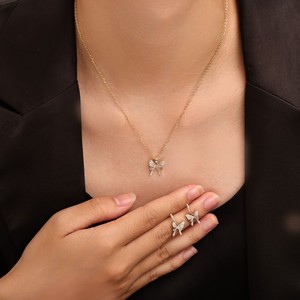 Conjunto de Joyería de Aleación de Cobre con Diseño de Mariposa, Collar y Aretes para Mujer, Joyería de Moda para Fiesta, Origen Yiwu ATL 0795Q - Product Image 1