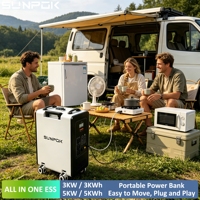 SUNPOK 5000W 5kWh 3000W 3000Wh Centrale Électrique Portable Générateur Solaire pour Camping