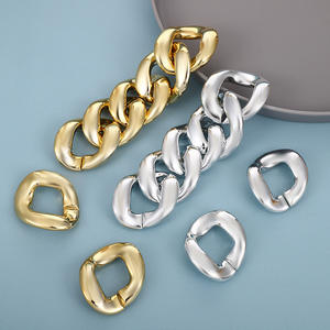 Cadena de plástico dorado galvanizado, hebilla abierta, tamaño grande, 40*48mm, bolso de mujer, correa de hombro, correas de bolso, accesorios de Adorno - Product Image 1