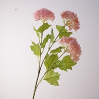 Fleurs d'hortensia réalistes à 3 têtes en film plastique faites à la main L-R036 pour la décoration intérieure et les arrangements de mariage - Durables