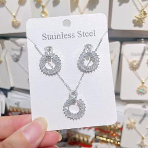 Jewellery Sets for Women Gift and Set <b>Neckless</b> Or Earings Strategic Custom Jewelry Card Rhinestone Inlay Balanced Weight - Product Image 5