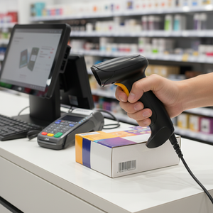 เครื่องสแกนบาร์โค้ด HC-700 1D 2D QR แบบมีสาย เครื่องสแกนบาร์โค้ดแบบมือถือ เสียบใช้งานได้ทันที สำหรับร้านค้าปลีก ซูเปอร์มาร์เก็ต ร้านขายยา บริการจัดส่งด่วน - Product Image 1