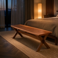 Banc en bois massif pré-percé, à pieds en X, démontable, trois-en-un, facile à installer, écologique, emballage personnalisé