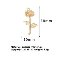 Aksesoris Perhiasan Liontin DIY Rangkaian Bunga Mawar Daisy Tiga Dimensi Desain Segar Manis Berlapis Emas Kuningan Seri Bunga