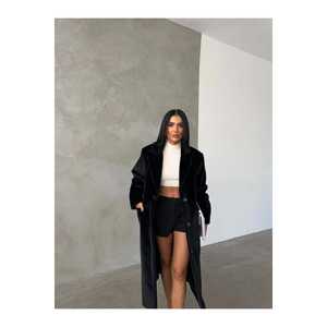 Manteau en velours pour femme Thai Feather, manches longues, élégant, chaud pour l'hiver, taille S L - Product Image 2