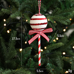 Ornement de Noël en forme de sucette, décoration d'arbre de Noël, pendentif de scène de vacances, accessoire de sucette, modèle de guimauve - Product Image 6