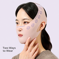 1 Masque facial liftant réutilisable en V avec sangle mentonnière – Ajustable couleur chair pour le sommeil, le sport, le yoga et le soutien de la mâchoire