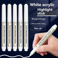 10 stylos à peinture blanche - Marqueurs permanents acryliques imperméables pour métal, verre, bois, fournitures d'art DIY