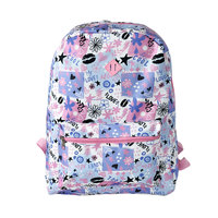 Tas Sekolah Promosi Haslor Fashion Pink Graffiti Full Print Unisex untuk Anak Perempuan & Remaja, Set Ransel Stylish, Produsen OEM