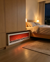 Insert de cheminée électrique, lampe de nuit dynamique pour couloir, effet de miroir, bruit de crépitement de la flamme, éclairage intelligent, flamme RGB, cheminée sur pied