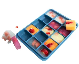 Einfach Release Stapelbar Dauerhaft Eiswürfel Formen Mini Platz 15 Hohlraum Silikon Ice Cube Trays mit Abnehmbaren Deckel