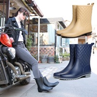 Bottes de pluie d'hiver tendance pour femmes, mi-mollet, transparentes, imperméables, légères, antidérapantes, confortables, pour le jardin, hauteur mi-mollet