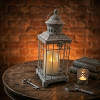 Porte-bougie bohème en fer avec poignée, support rétro en métal pour bougie chauffe-plat, pour table de chevet, table basse, rebord de fenêtre, décoration intérieure