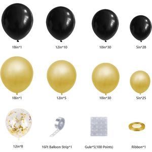 Kit de guirlande de ballons <span class=keywords><strong>noir</strong></span> et or arc de ballons pour anniversaire remise des diplômes nouvel an retraite anniversaire de mariage - Product Image 2