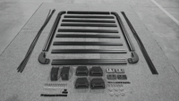 Accessoires tout-terrain 1.6/2m * 1.4m toit en aluminium bagages galerie de toit plate-forme avec une échelle latérale pour jeep wrangler JL 2018 +