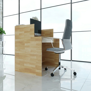 Bureau de réception oblong simple MiWhite BLT68006-100x80x100 (cm) avec éclairage LED durable, design minimaliste, pour usage commercial en magasin de détail ou hôtel - Product Image 1