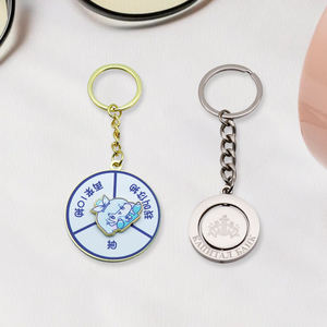 Porte-clés de voiture personnalisé avec rotation de dessins animés Porte-clés amusant en métal avec impression offset ou UV Nouveaux produits - Product Image 1